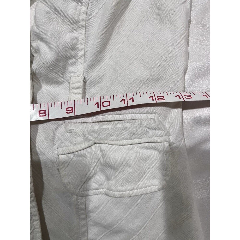 Candie’s Short Sleeve Fitted Blazer Small Cotton Lined Ivory Off-White - Picture 5 of 7